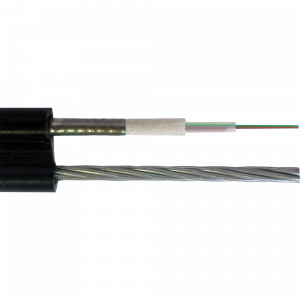 Fiber optics cable, armored with steel tape, self supporting, with messenger, outdoor, PE